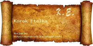 Korok Etelka névjegykártya